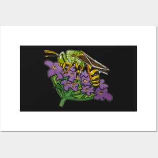 Halictid Bee on Flower Posters and Art